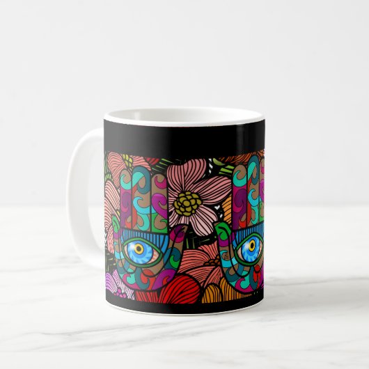 Groovy Hamsa Garden Kaffeetasse (Vorderseite Links)