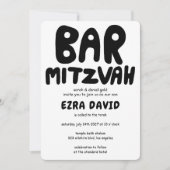 Groovy Handlettering Custom BAR Mitzvah Bold Stars Einladung (Vorderseite)