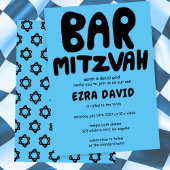 Groovy Handlettering Custom BAR Mitzvah Bold Stars Einladung