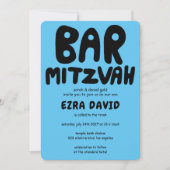 Groovy Handlettering Custom BAR Mitzvah Bold Stars Einladung (Vorderseite)
