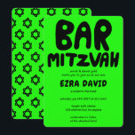Groovy Handlettering Custom BAR Mitzvah Neon Stars Einladung<br><div class="desc">Perfekte Karte, um eine Bar mitzvah anzukündigen! Handgefertigte Kunst für Sie mit Griffe auf der Vorderseite und einem Muster auf der Rückseite! Vollständig anpassbar! Klicken Sie auf "Personalisieren" oben, um den Text zu bearbeiten. Klicken Sie auf "Bearbeiten mit dem Design-Tool", um die Schriftart, Farben und Platzierungen anzupassen und das Design...</div>