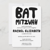 Groovy Handlettering Custom Bat Mitzvah Bold Stars Einladung (Vorderseite)