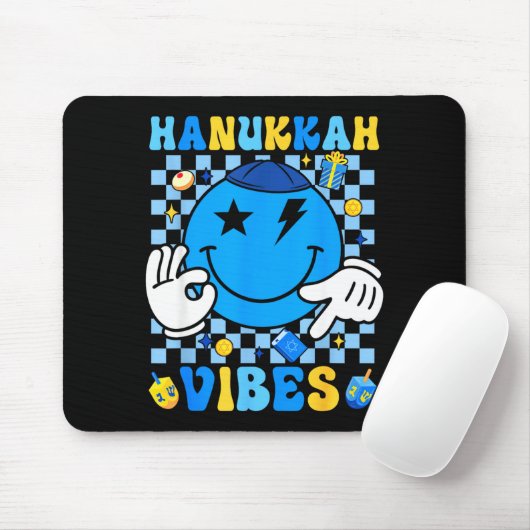 Groovy Hanukkah Vibes Chanukah Pajama Happy Hanukk Mousepad (Mit Mouse)