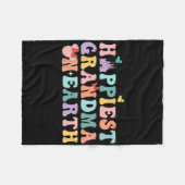 Groovy Happiest Oma der Erde Fleecedecke (Vorderseite (Horizontal))