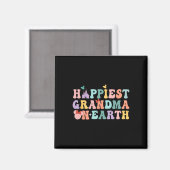 Groovy Happiest Oma der Erde Magnet (Vorderseite/Rückseite)