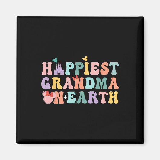 Groovy Happiest Oma der Erde Magnet (Vorne)