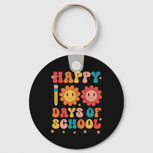 Groovy Happy 100 Days of School Lehrer 100. Tag Schlüsselanhänger