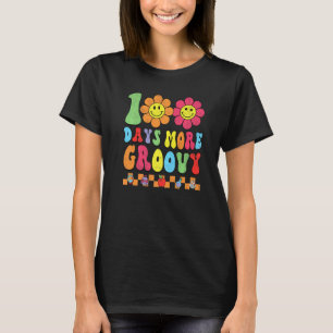 Groovy Happy 100 Tage Schule Hippie Blumen Teac T-Shirt
