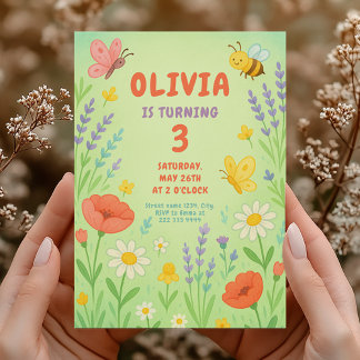 Groovy Happy Birthday Party für Mädchen Einladung