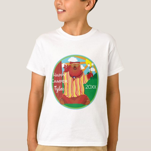 Groovy Happy Camper Bear T - Shirt (Vorderseite)