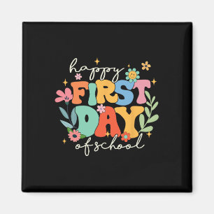 Groovy Happy ersten Tag der Schule zurück zur Schu Magnet
