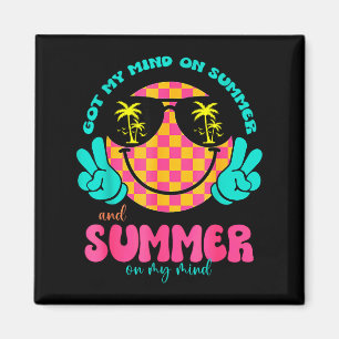 Groovy Happy Face Sommer Stimmung Hat Meinen Sinn  Magnet