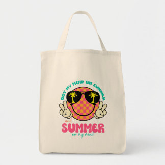 Groovy Happy Face Summer Vibes Got meine Gedanken  Tragetasche