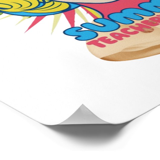 Groovy Happy Face Summer Vibes Poster für Lehrer (Ecke)