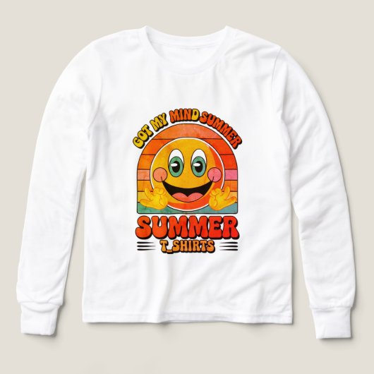 Groovy Happy Face T-Shirt - Summer Vibes & Sunshin (Design Vorderseite)