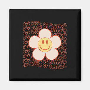 Groovy Happy Gesicht 100 Tage der Schule Niedlich Magnet