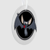 Groovy Happy Halloween Bat Ornament (Vorderseite)