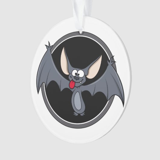 Groovy Happy Halloween Bat Ornament (Vorderseite)