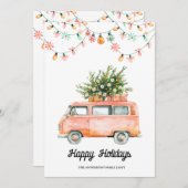 Groovy Happy Holidays 70er Weihnachtskarte Feiertagskarte (Vorne/Hinten)