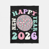 Groovy Happy New Year 2026 Disco Ball New Years Ev Fleecedecke (Vorderseite)