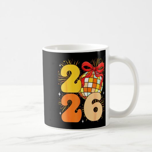 Groovy Happy New Year 2026 New Years Eve Party Men Kaffeetasse (Rechts)