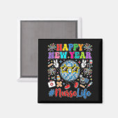 Groovy Happy New Year 2026 Nurse Life Disco Ball F Magnet (Vorderseite/Rückseite)
