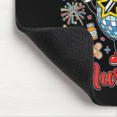 Groovy Happy New Year 2026 Nurse Life Disco Ball F Mousepad (Ecke)