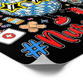 Groovy Happy New Year 2026 Nurse Life Disco Ball F Poster (Ecke)