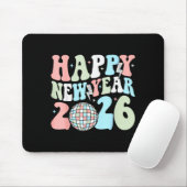 Groovy Happy New Year 2026 Party Cute New Years Ev Mousepad (Mit Mouse)