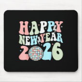 Groovy Happy New Year 2026 Party Cute New Years Ev Mousepad (Vorne)