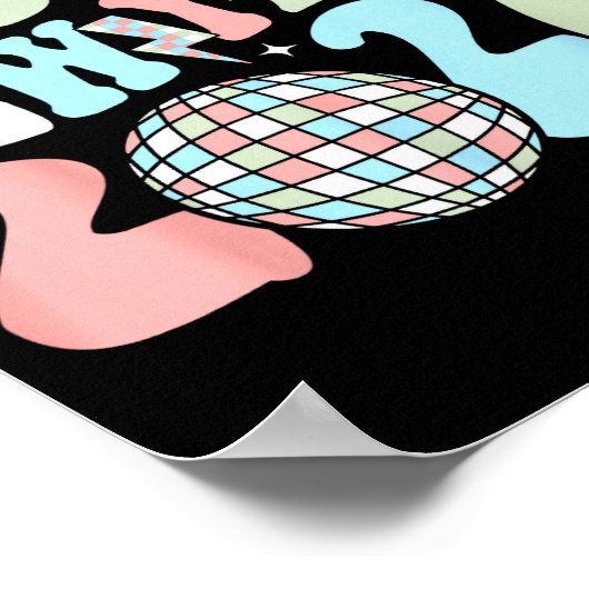 Groovy Happy New Year 2026 Party Cute New Years Ev Poster (Ecke)