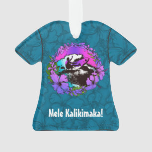 Groovy Hawaiian Surfer 1960er Retro Aloha Shirt Ornament