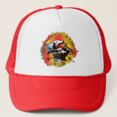 Groovy Hawaiian Surfer 1960er Retro Graphic Hat Truckerkappe (Vorderseite)