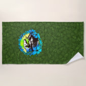 Groovy Hawaiian Surfer 1960er Retro-Hibiskus - Oli Strandtuch (Vorderseite)