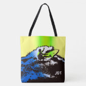 Groovy Hawaiian Surfer 60er Retro Monogram Beach B Tasche (Vorderseite)