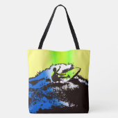 Groovy Hawaiian Surfer 60er Retro Monogram Beach B Tasche (Rückseite)