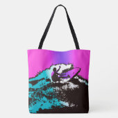 Groovy Hawaiian Surfer 60er Retro Monogram Beach B Tasche (Rückseite)
