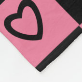 Groovy Heart Shape Checkerboard, Y2K 90s Fleecedecke (Ecke)