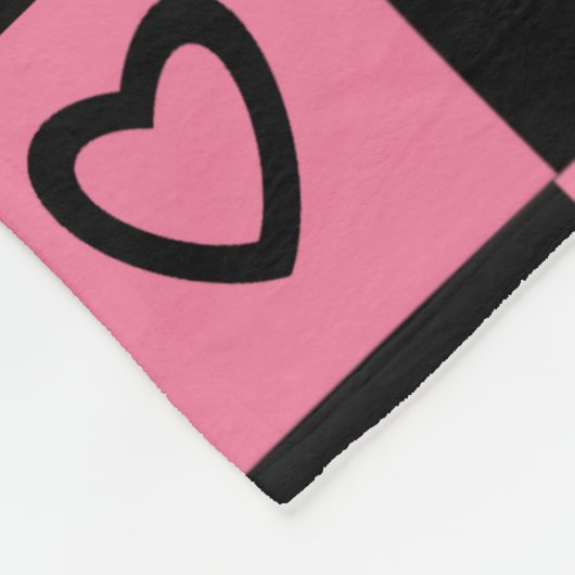 Groovy Heart Shape Checkerboard, Y2K 90s Fleecedecke (Ecke)