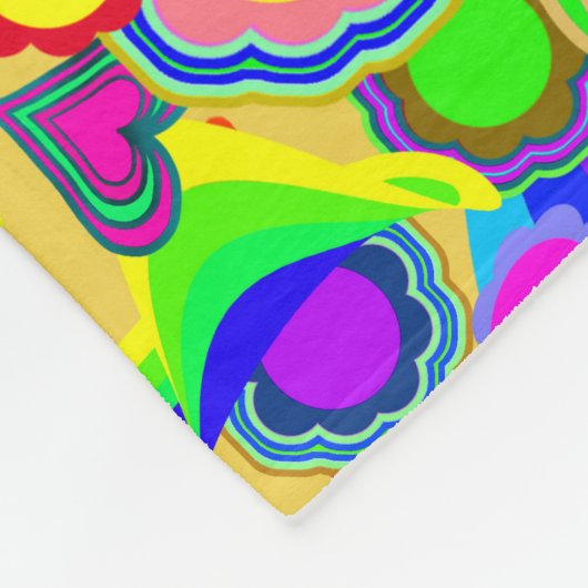 Groovy Hearts Blume Fleecedecke (Ecke)