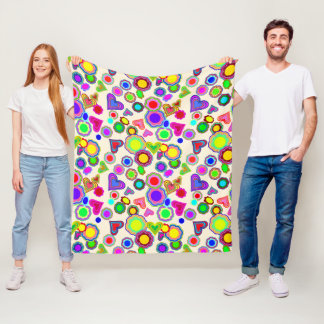 Groovy Hearts Blume Fleecedecke