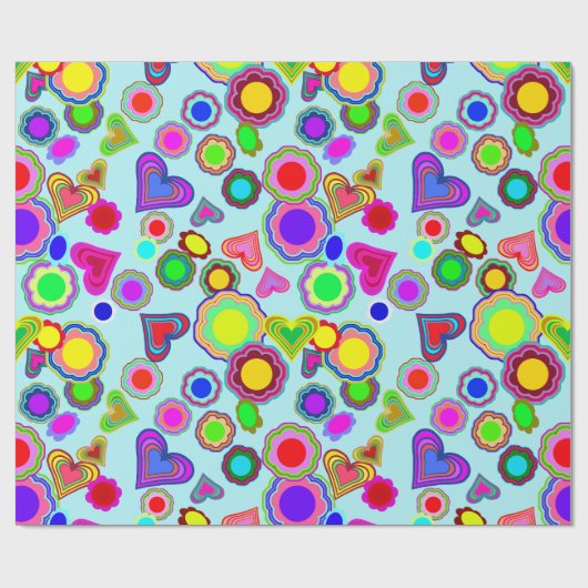 Groovy Hearts Blume Geschenkpapier (Flach)
