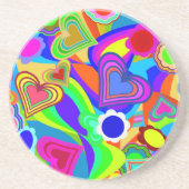Groovy Hearts Blumen Getränkeuntersetzer (Vorne)