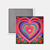 Groovy Hearts & Galactic Rose Magnet (Vorderseite/Rückseite)