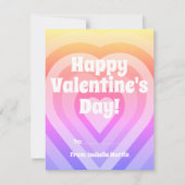 Groovy Hearts Kinder Unterricht Valentinstag Feiertagskarte (Vorderseite)