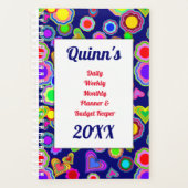 Groovy Hearts und Blume Planer (Vorderseite)