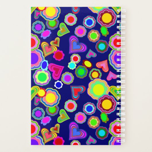 Groovy Hearts und Blume Planer (Rückseite)