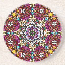 Groovy Heavenly Flower Power Sandstone Coaster Getränkeuntersetzer