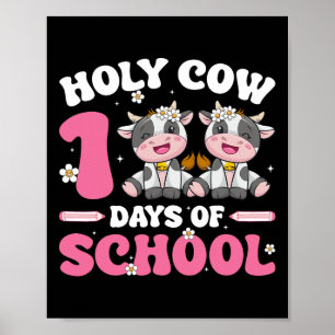 Groovy Heilige Kuh 100 Tage Schulmilchstudient Poster