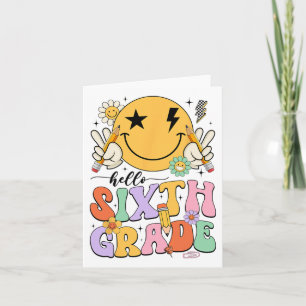 Groovy Hello 6th Grade Erster Tag der Schule Boys Karte